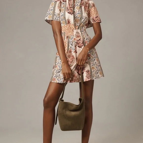 Anthropologie Somerset Poplin Romper in Orange - Picture 4 of 9